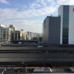 Blick zu Himejijo vom Bahnhof Blick zu Himejijo vom Bahnhof