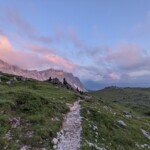 Abendstimmung mit Cir, Hintergrund Langkofel
